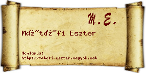 Mátéfi Eszter névjegykártya